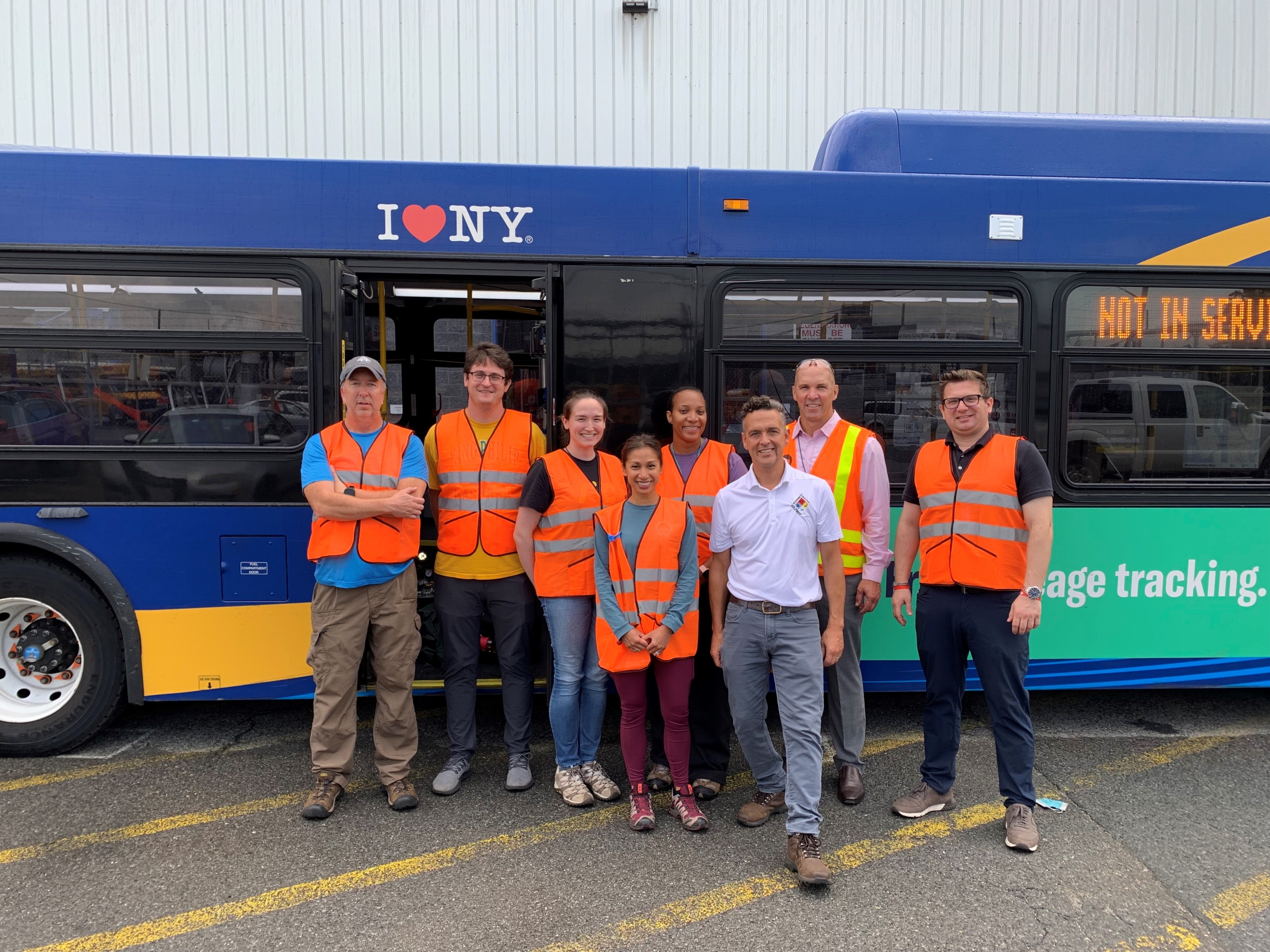 Left to right, staff members Dennis Hardy, Jeffrey Werlich, Sarah Adler, and Janice Crager, along with Wiggins (DHS S&T), Gemelli (NY MTA), Carl Hamann (NY MTA) and Gentian Bako (formerly of the Laboratory) composed part of the follow-on study.