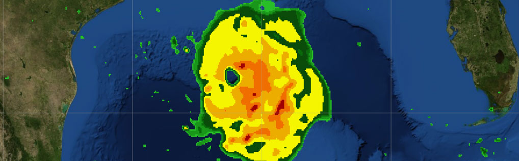 A map showing a storm forming in the ocean.