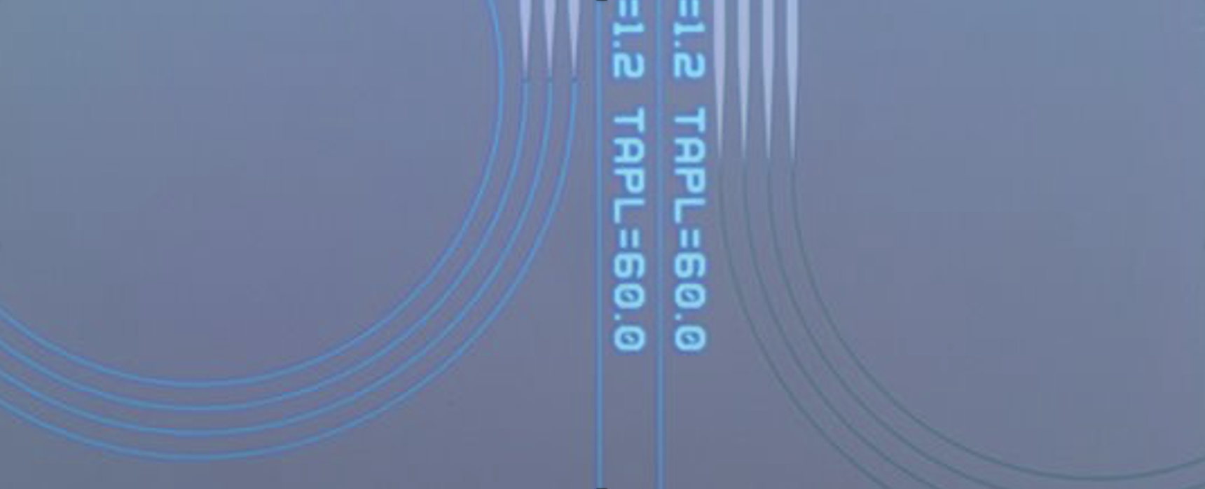 Optical microscope image of a Germanium-based waveguides under development for the midwave Infrared wavelength range.