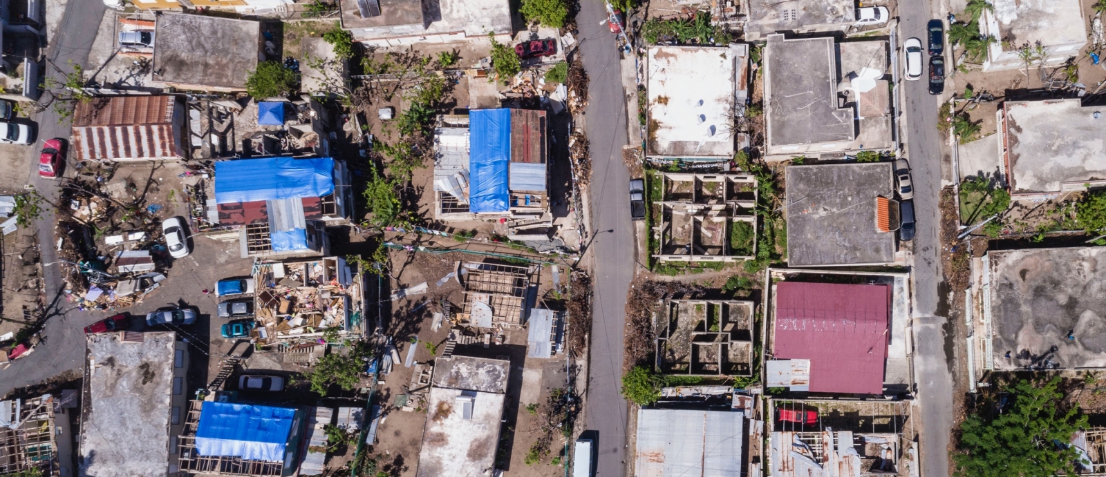 Hurricane damage in Puerto Rico from Hurricane Maria