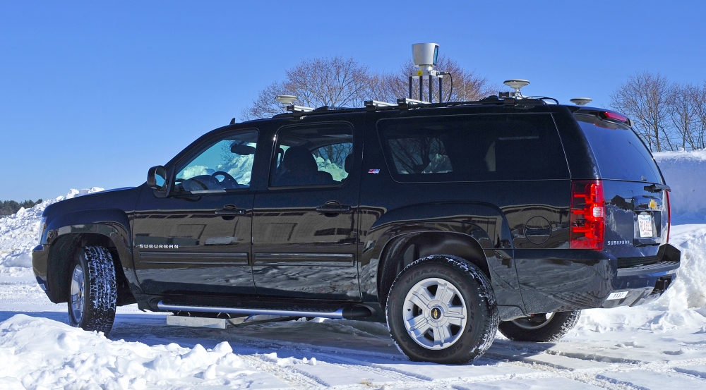 The GPR was integrated on a commercial vehicle and demonstrated under various weather and road conditions. The vehicle was able to maintain its lane position even during a snowstorm.