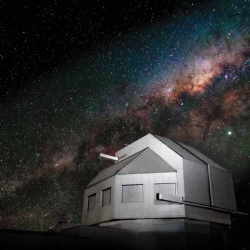 The photo is of the enclosure for the Space Surveillance Telescope. The enclosure was provided by the Australian government.