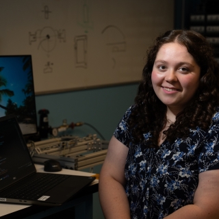 Interns like Riley Harn, pictured here, work at the Laboratory on projects related to their academic or career-related interests. Photo: Glen Cooper